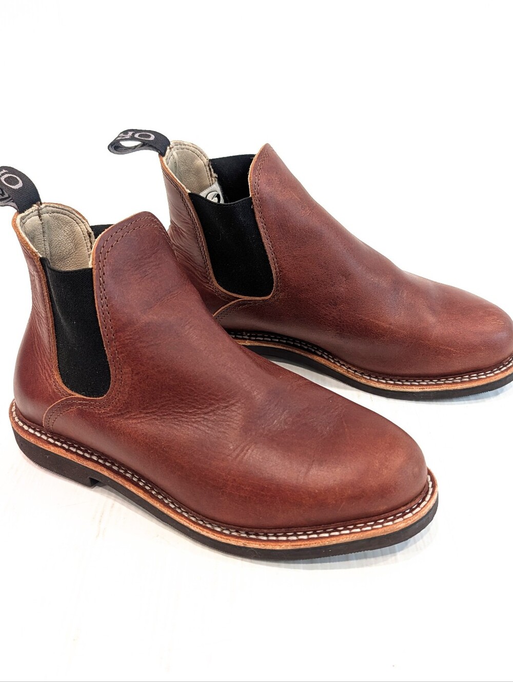 ORIGIN Statesman Brown Leather Chelsea Ankle Boots Vibram Sole Men's Size 8EE - Picture 9 of 11